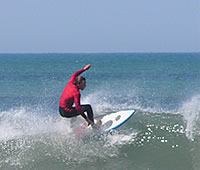 Surfing at St Ouen's Bay